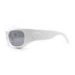 Trendy Fashion Curved Wrap Sport Thick Plastic Sunglasses