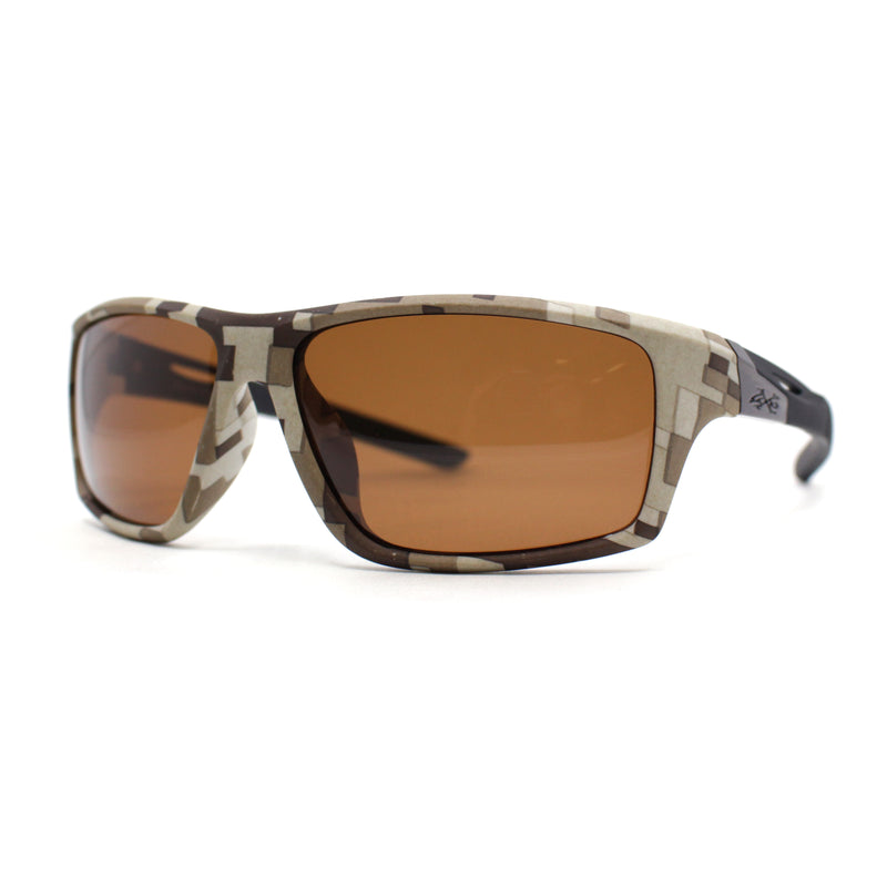 Mens Xloop Digital Camo Print Rectangle Wrap Sport Sunglasses