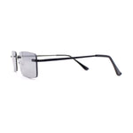 Rimless Narrow Rectangle Minimal Simple Dad Sunglasses