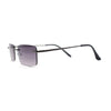 Rimless Narrow Rectangle Minimal Simple Dad Sunglasses