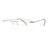 Rimless Narrow Rectangle Minimal Simple Dad Sunglasses