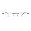 Rimless Narrow Rectangle Minimal Simple Dad Sunglasses