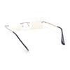 Rimless Narrow Rectangle Minimal Simple Dad Sunglasses