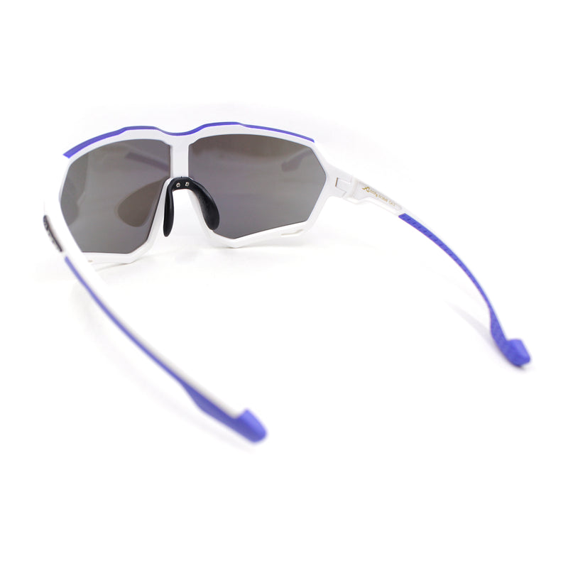 Xloop Oversized Mirror Lens Wrap Around Plastic Riding Sport Sunglasses