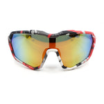 Xloop Colorful Camouflage Print Wrap Plastic Shield Sport Sunglasses