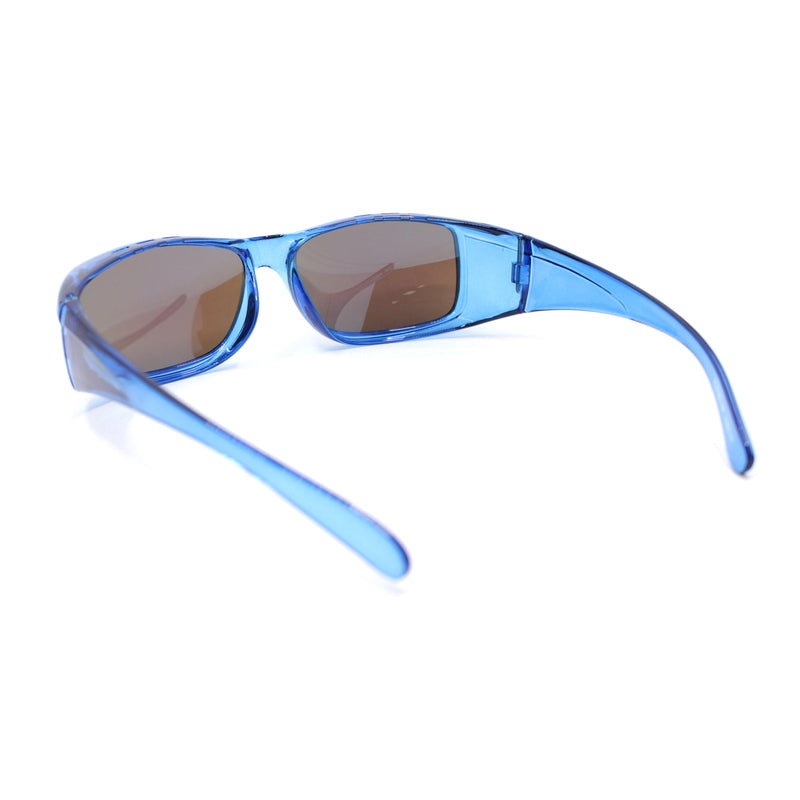 Polarized Colorful Mirror Lens 62mm Rectangle Fit Over Sunglasses Over Glasses