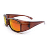 Polarized Colorful Mirror Lens 62mm Rectangle Fit Over Sunglasses Over Glasses