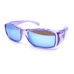 Polarized Colorful Mirror Lens 62mm Rectangle Fit Over Sunglasses Over Glasses