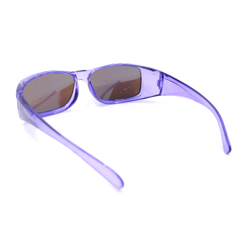 Polarized Colorful Mirror Lens 62mm Rectangle Fit Over Sunglasses Over Glasses