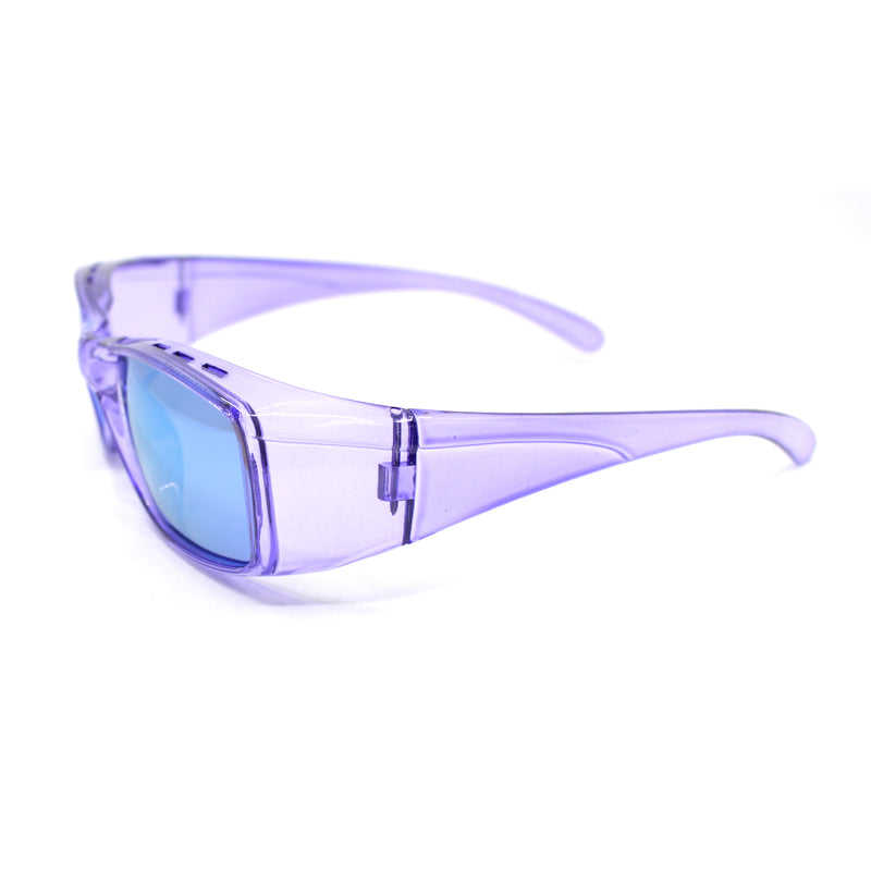 Polarized Colorful Mirror Lens 62mm Rectangle Fit Over Sunglasses Over Glasses