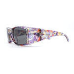 Polarized Womens Rhinestone 62mm Rectangle Fit Over Sunglasses Over Glasses