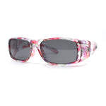 Polarized Womens Rhinestone 62mm Rectangle Fit Over Sunglasses Over Glasses