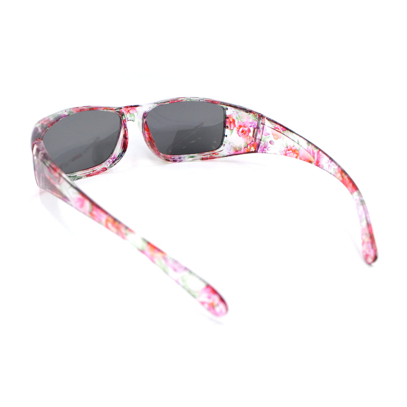 Polarized Womens Rhinestone 62mm Rectangle Fit Over Sunglasses Over Glasses