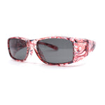 Polarized Womens Rhinestone 62mm Rectangle Fit Over Sunglasses Over Glasses