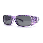 Polarized Womens Rhinestone 62mm Rectangle Fit Over Sunglasses Over Glasses