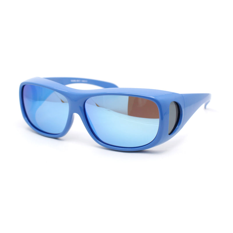 Polarized Colorful Mirror Lens Rectangle 62mm Fit Over Sunglasses Over Glasses