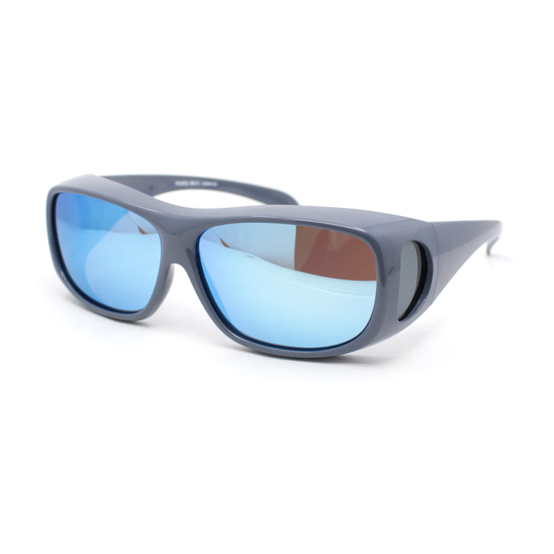 Polarized Colorful Mirror Lens Rectangle 62mm Fit Over Sunglasses Over Glasses