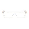 Luxury Narrow Rectangle Designer Style Horn Rim Clear Lens Fashion Glasses