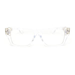 Luxury Narrow Rectangle Designer Style Horn Rim Clear Lens Fashion Glasses