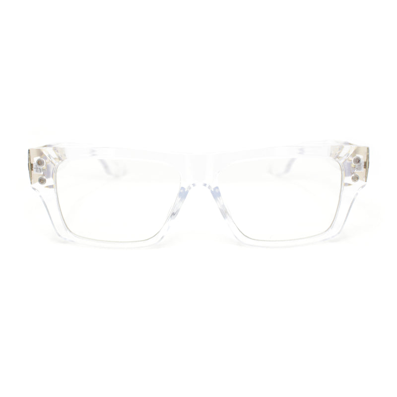 Luxury Narrow Rectangle Designer Style Horn Rim Clear Lens Fashion Glasses
