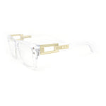 Luxury Narrow Rectangle Designer Style Horn Rim Clear Lens Fashion Glasses