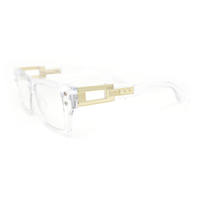 Luxury Narrow Rectangle Designer Style Horn Rim Clear Lens Fashion Glasses