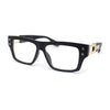 Luxury Narrow Rectangle Designer Style Horn Rim Clear Lens Fashion Glasses