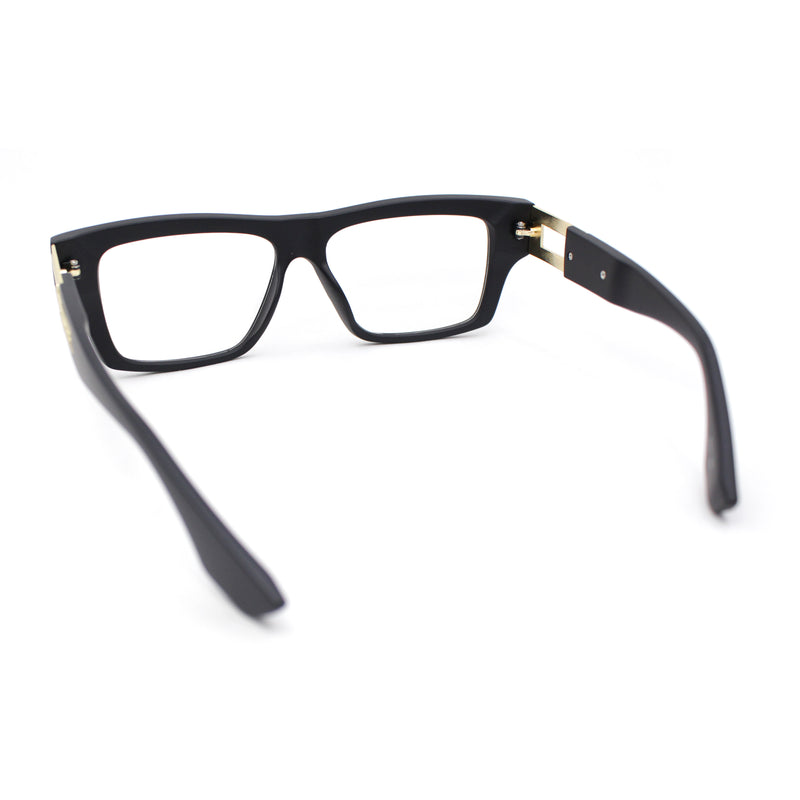 Luxury Narrow Rectangle Designer Style Horn Rim Clear Lens Fashion Glasses