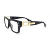 Luxury Narrow Rectangle Designer Style Horn Rim Clear Lens Fashion Glasses