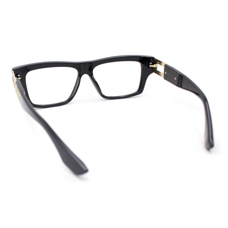 Luxury Narrow Rectangle Designer Style Horn Rim Clear Lens Fashion Glasses