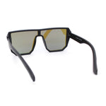 90s Large Geometric Rectangular Inset Lens Shield Fashion Sunglasses