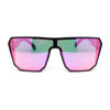 90s Large Geometric Rectangular Inset Lens Shield Fashion Sunglasses