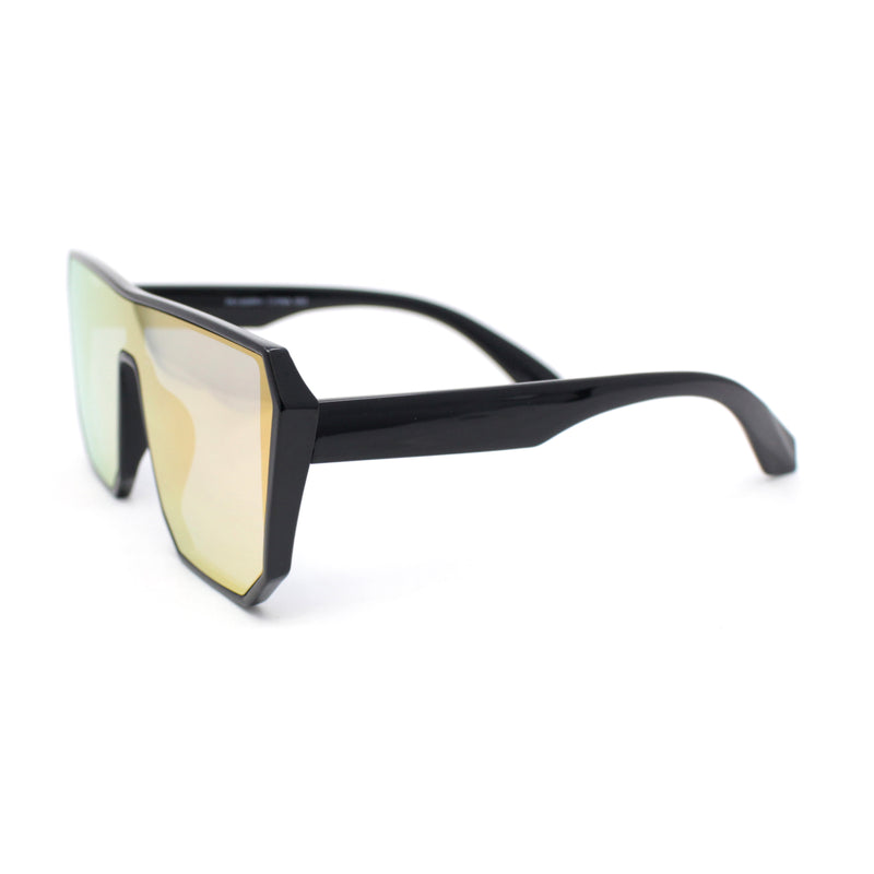 90s Large Geometric Rectangular Inset Lens Shield Fashion Sunglasses