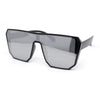 90s Large Geometric Rectangular Inset Lens Shield Fashion Sunglasses