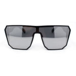 90s Large Geometric Rectangular Inset Lens Shield Fashion Sunglasses