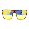 90s Large Geometric Rectangular Inset Lens Shield Fashion Sunglasses