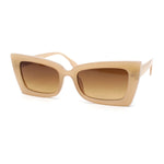 Womens Narrow Rectangle Square Cat Eye Mod Plastic Sunglasses