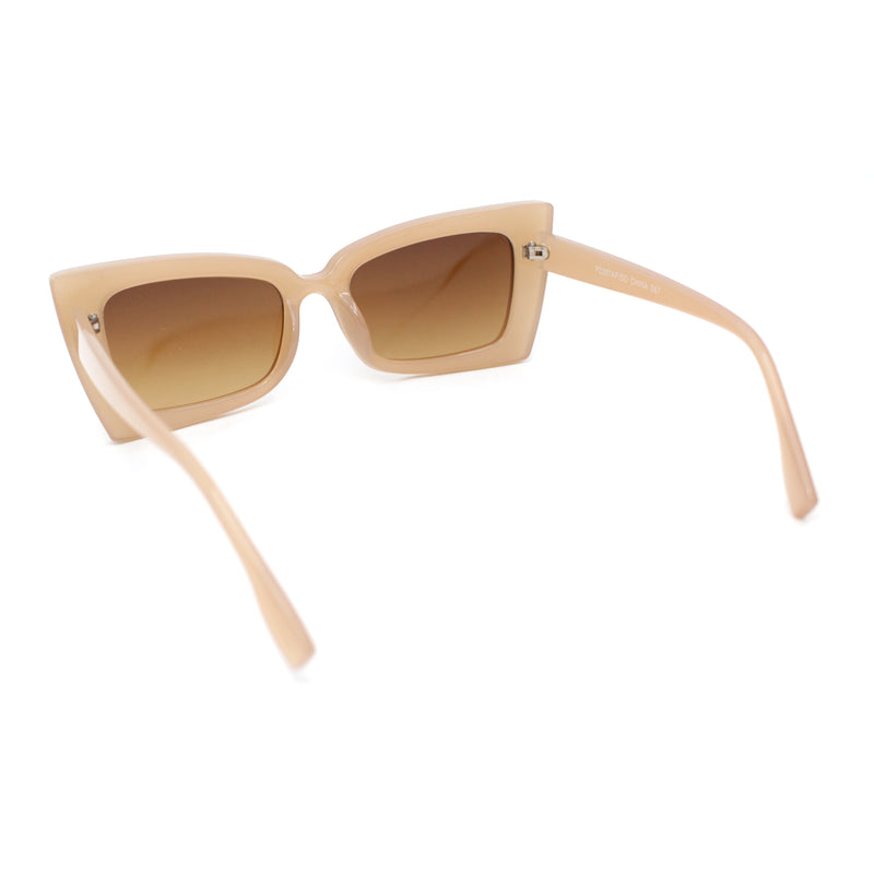 Womens Narrow Rectangle Square Cat Eye Mod Plastic Sunglasses