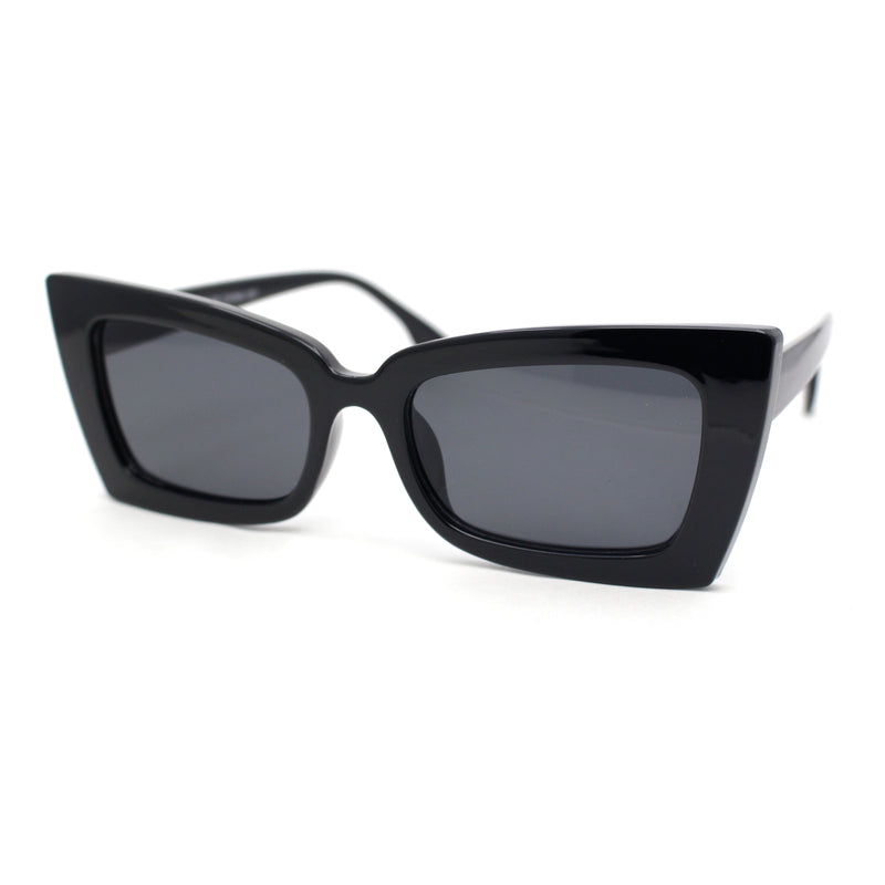 Womens Narrow Rectangle Square Cat Eye Mod Plastic Sunglasses