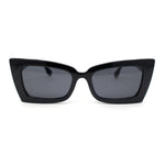 Womens Narrow Rectangle Square Cat Eye Mod Plastic Sunglasses