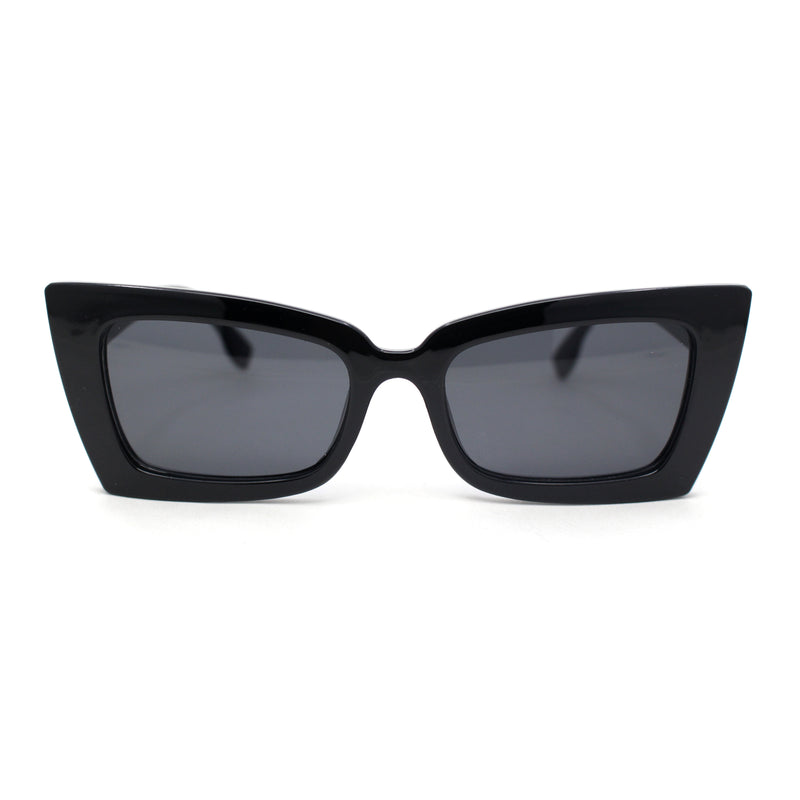 Womens Narrow Rectangle Square Cat Eye Mod Plastic Sunglasses