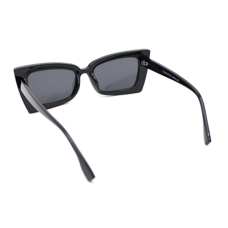 Womens Narrow Rectangle Square Cat Eye Mod Plastic Sunglasses