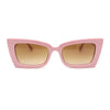 Womens Narrow Rectangle Square Cat Eye Mod Plastic Sunglasses