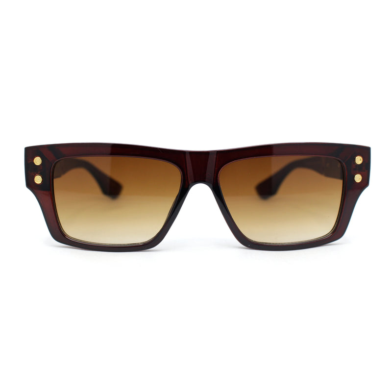 Mobster Luxury Designer Style Thick Horn Rim Fashion Sunglasses Matte Black - Green