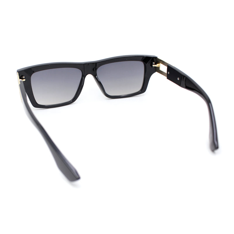 MEN METALLIC OVERSIZE THICK BOLD SQUARE SUNGLASSES RETRO DESIGNER FASHION  CLASSY