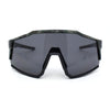 Manly Modern Camouflage Print Oversize Shield Wrap Plastic Sunglasses