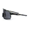 Manly Modern Camouflage Print Oversize Shield Wrap Plastic Sunglasses