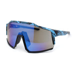 Manly Modern Camouflage Print Oversize Shield Wrap Plastic Sunglasses