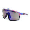 Manly Modern Camouflage Print Oversize Shield Wrap Plastic Sunglasses