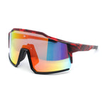 Manly Modern Camouflage Print Oversize Shield Wrap Plastic Sunglasses